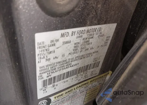 2010 Ford Expedition Xlt из США, поврежденный, VIN 1FMJU1F55AEA43301